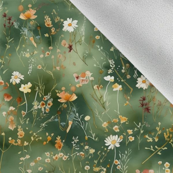 Umetna svila/silky elastična mini cvetovi temno zelena Victoria