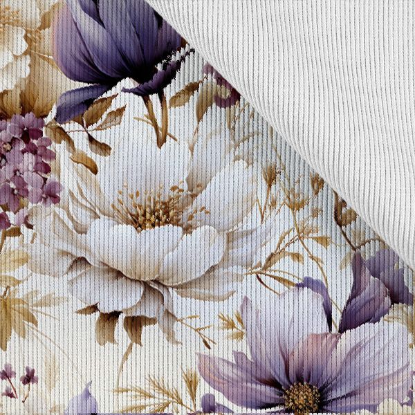 Viskozna tkanina 150cm vijolične rože Vilma