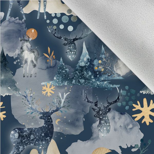 Panel s krojem 134 softshell hlače zimski jelen temno modra