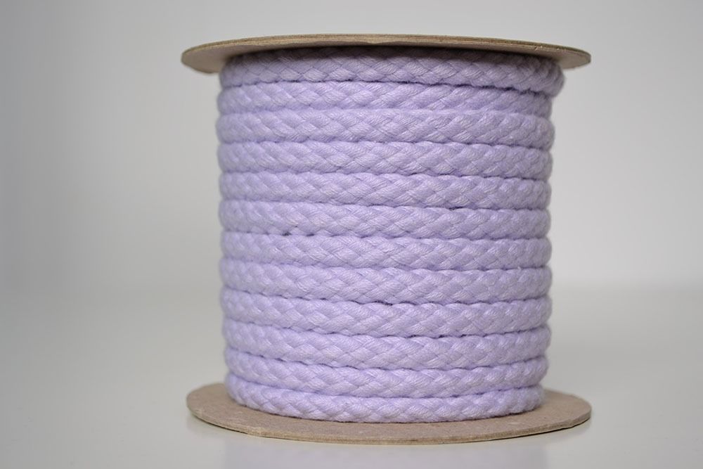 Pletena bombažna vrvica svetla vijola 1cm