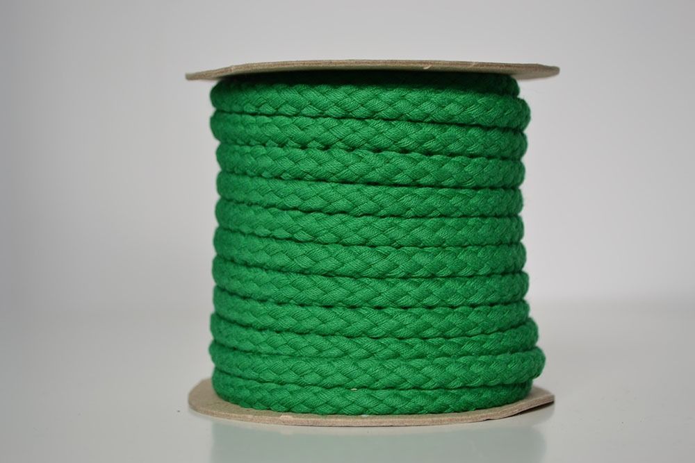 Pletena bombažna vrvica zelena trava 1cm