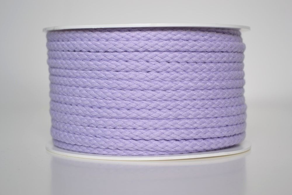 Pletena bombažna vrvica svetla vijola 5mm