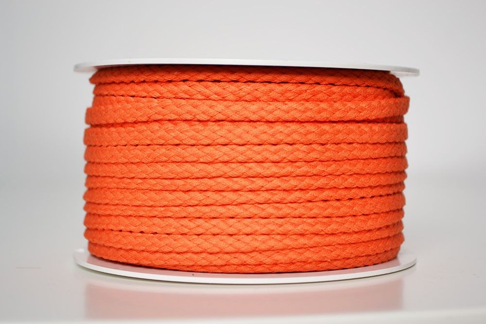 Pletena bombažna vrvica oranžna 5mm