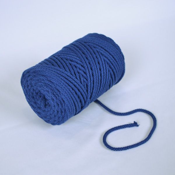 Pletena bombažna vrvica 6mm premium pariško modra