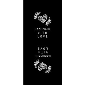 Etikete za oblačila 10ks- Handmade with love črna