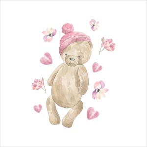 Bombaž exclusive PANEL M medvedek v rožah