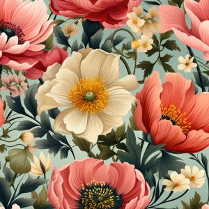 Dizajnersko eko usnje (skaj) z vzorcem romantične rože Greny 700g