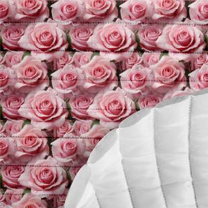 Preštepanka vodoodporni poliester foto vrtnica svetlo roza