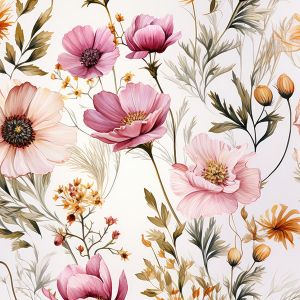 Umetna svila/silky elastična poletne rože Romantika