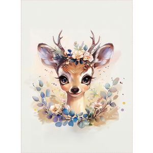 Bombaž premium NELA PANEL XL flowers deer