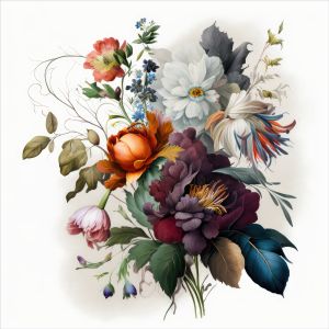 Prevešanka Takoy PANEL 75x75 cm ilustrirane rože