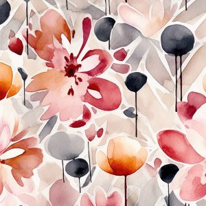 2. razred - Bombaž premium Takoy akvarel rože Aiva