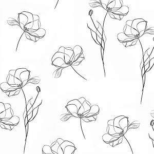 2. razred - Jersey Takoy rože skica maxi vzorec