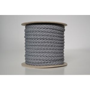 Pletena bombažna vrvica siva 1cm