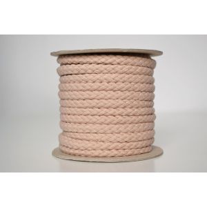 Pletena bombažna vrvica old roza 1cm