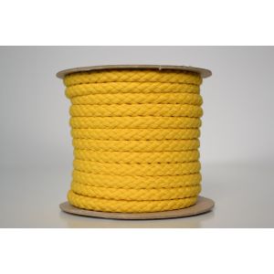 Pletena bombažna vrvica rumena 1cm