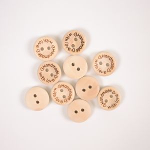 Leseni gumbi Handmade 1,5 cm - paket 10ks