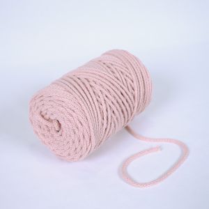 Pletena bombažna vrvica 6mm premium svetlo roza