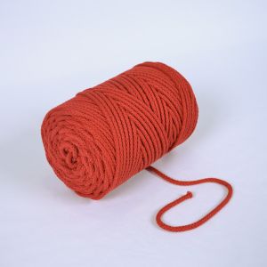Pletena bombažna vrvica 6mm premium rdeča