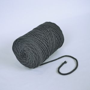 Pletena bombažna vrvica 6mm premium temno siva