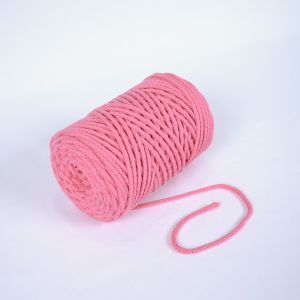 Pletena bombažna vrvica 6mm premium roza