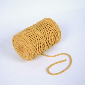 Pletena bombažna vrvica 6mm premium gorčična