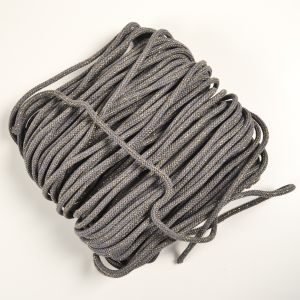 Pletena bombažna vrvica z lureksom 7mm premium siva melanž