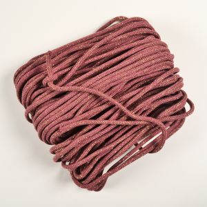 Pletena bombažna vrvica z lureksom 7mm premium old roza