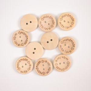 Leseni gumbi Handmade 2,5 cm - paket 10ks