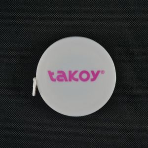 Šiviljski meter z avtomatskim navijanjem plastičen bel - Takoy